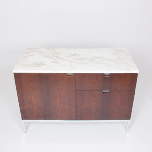SOLD Florence Knoll Vintage Rosewood and Marble Credenza Cabinet Sideboard