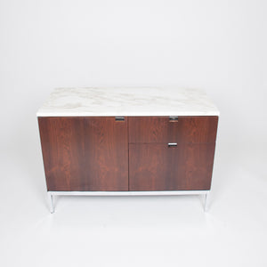 SOLD Florence Knoll Vintage Rosewood and Marble Credenza Cabinet Sideboard
