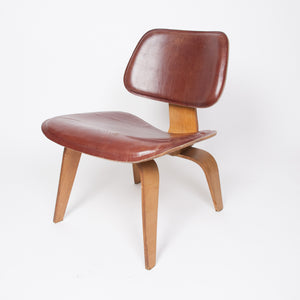 SOLD Eames Evans Herman Miller 1947 LCW Plywood Lounge Chair Leather! 5-2-5