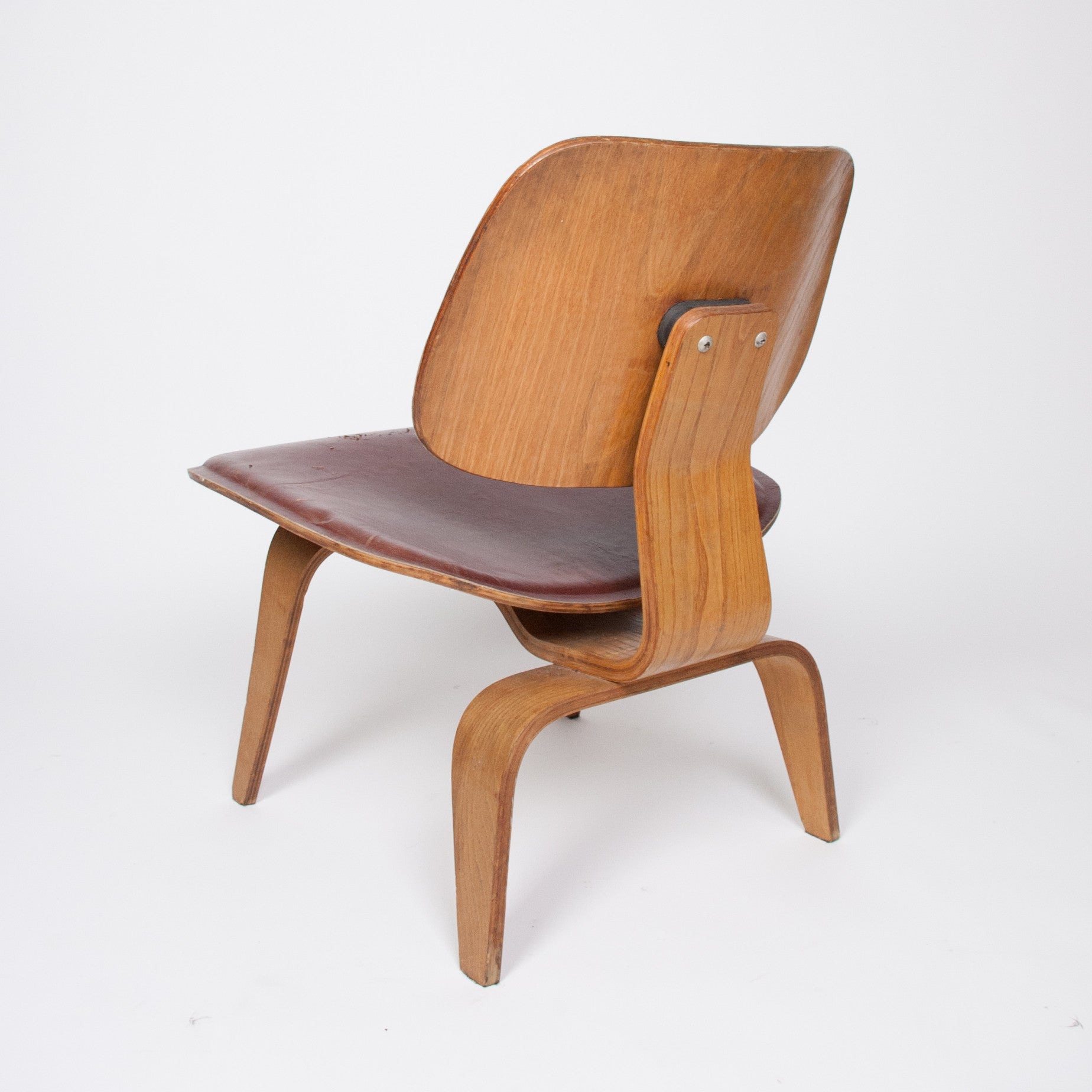 SOLD Eames Evans Herman Miller 1947 LCW Plywood Lounge Chair Leather! 5-2-5