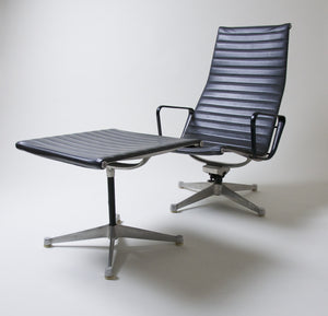 SOLD Patent Pending Eames Aluminum Group Lounge with Ottoman