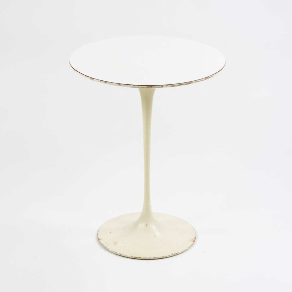 SOLD 1960's Vintage Eero Saarinen For Knoll 16 Inch Tulip Side Table White Laminate