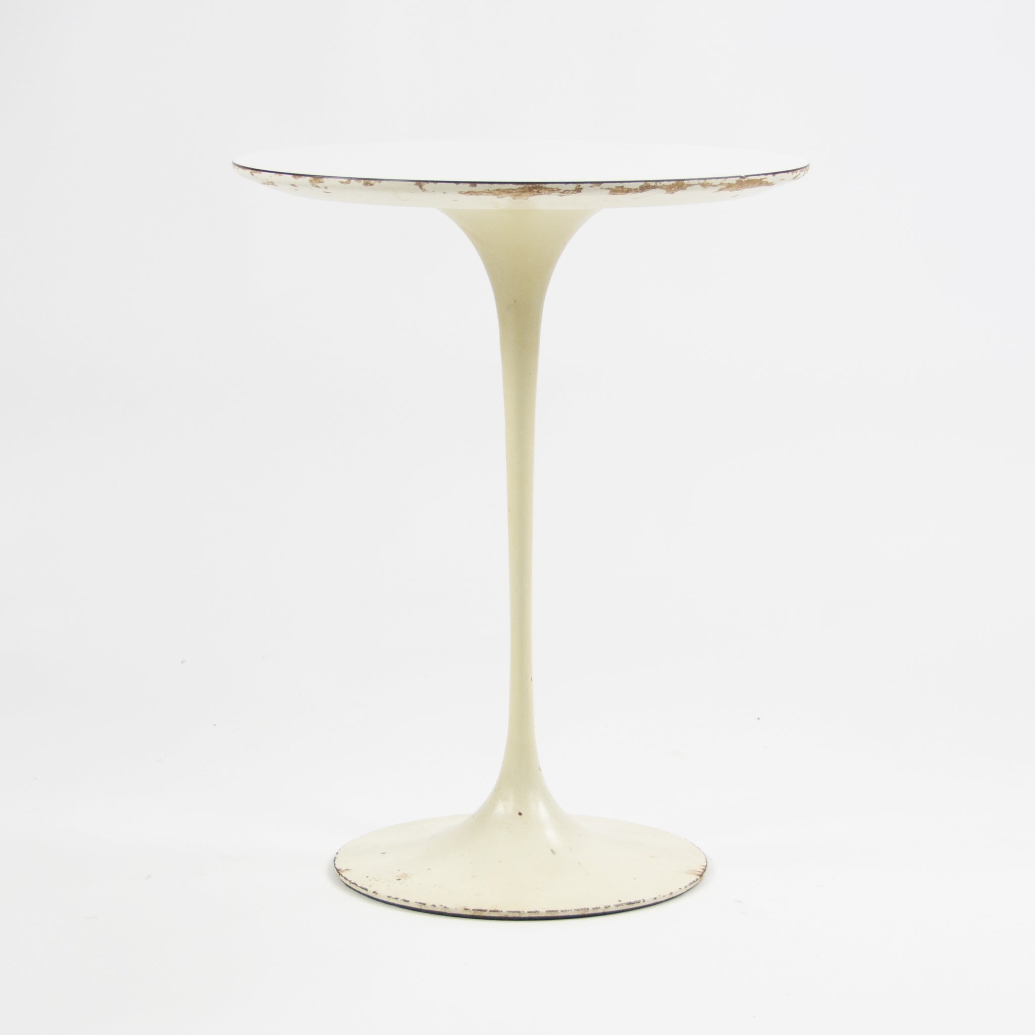 SOLD 1960's Vintage Eero Saarinen For Knoll 16 Inch Tulip Side Table White Laminate