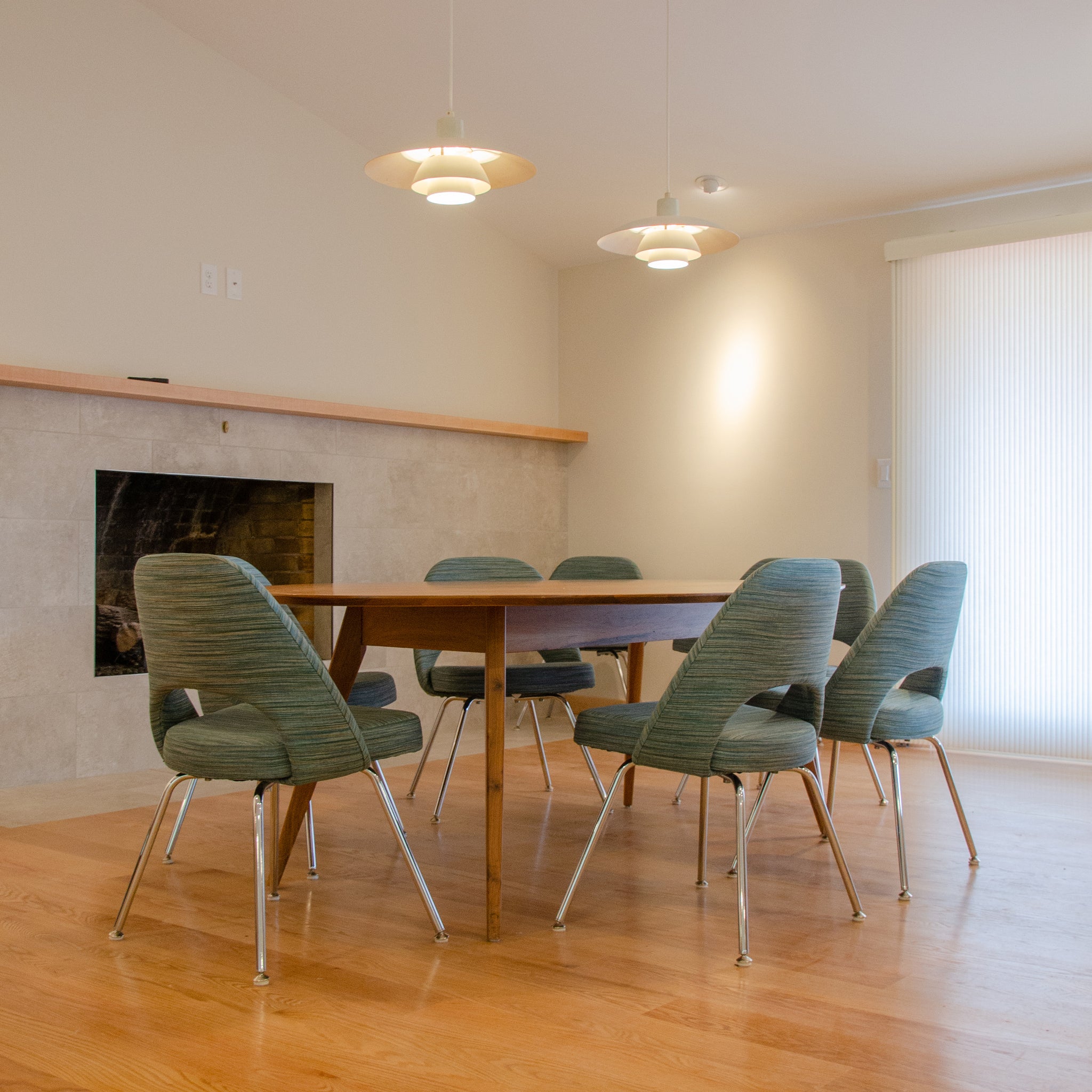 Custom Jens Risom Knoll 78 in Oval Walnut Dining Conference Table