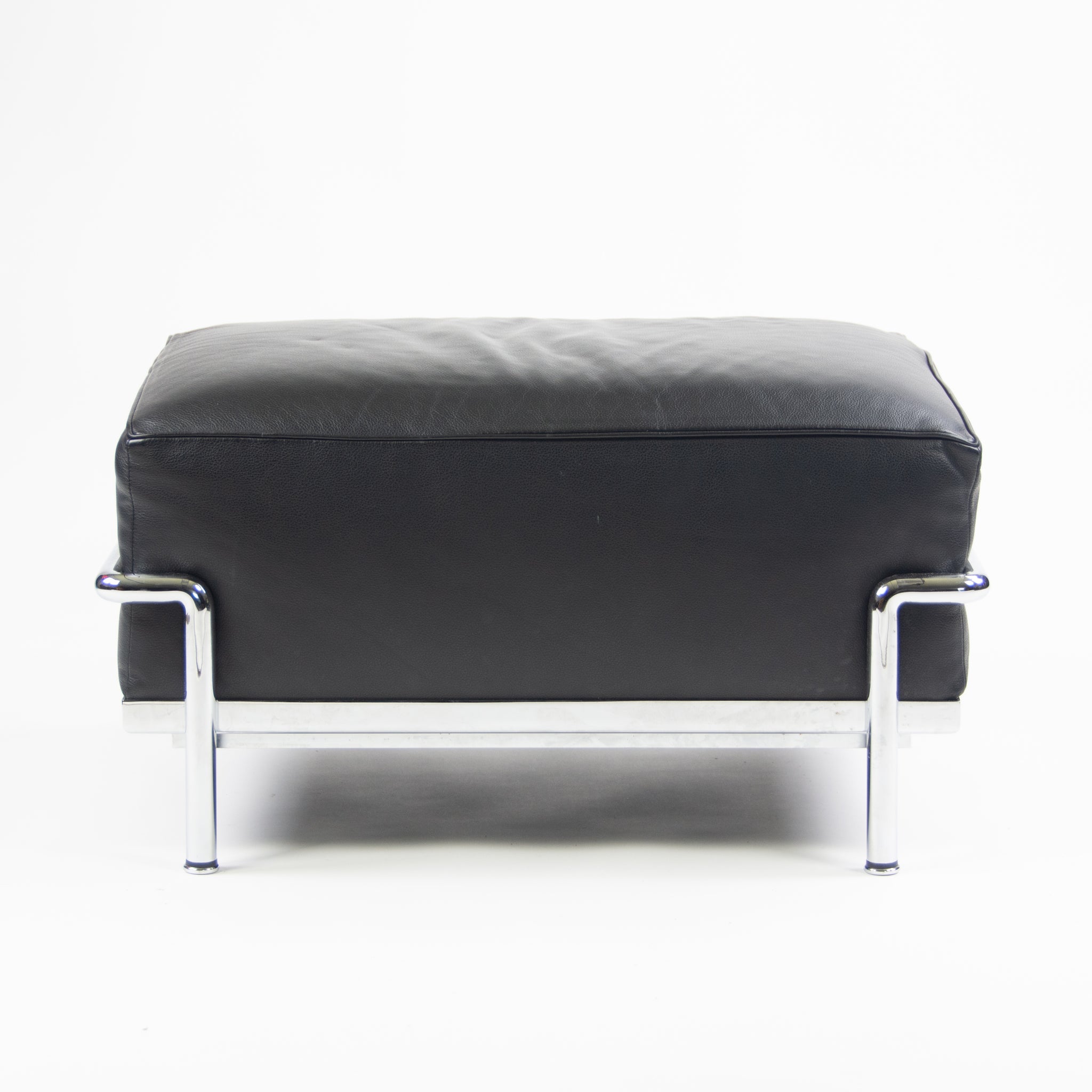 SOLD Cassina Italy Le Corbusier LC2 Petit Modele Ottoman Foot Stool Black Leather