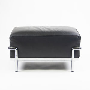 SOLD Cassina Italy Le Corbusier LC2 Petit Modele Ottoman Foot Stool Black Leather