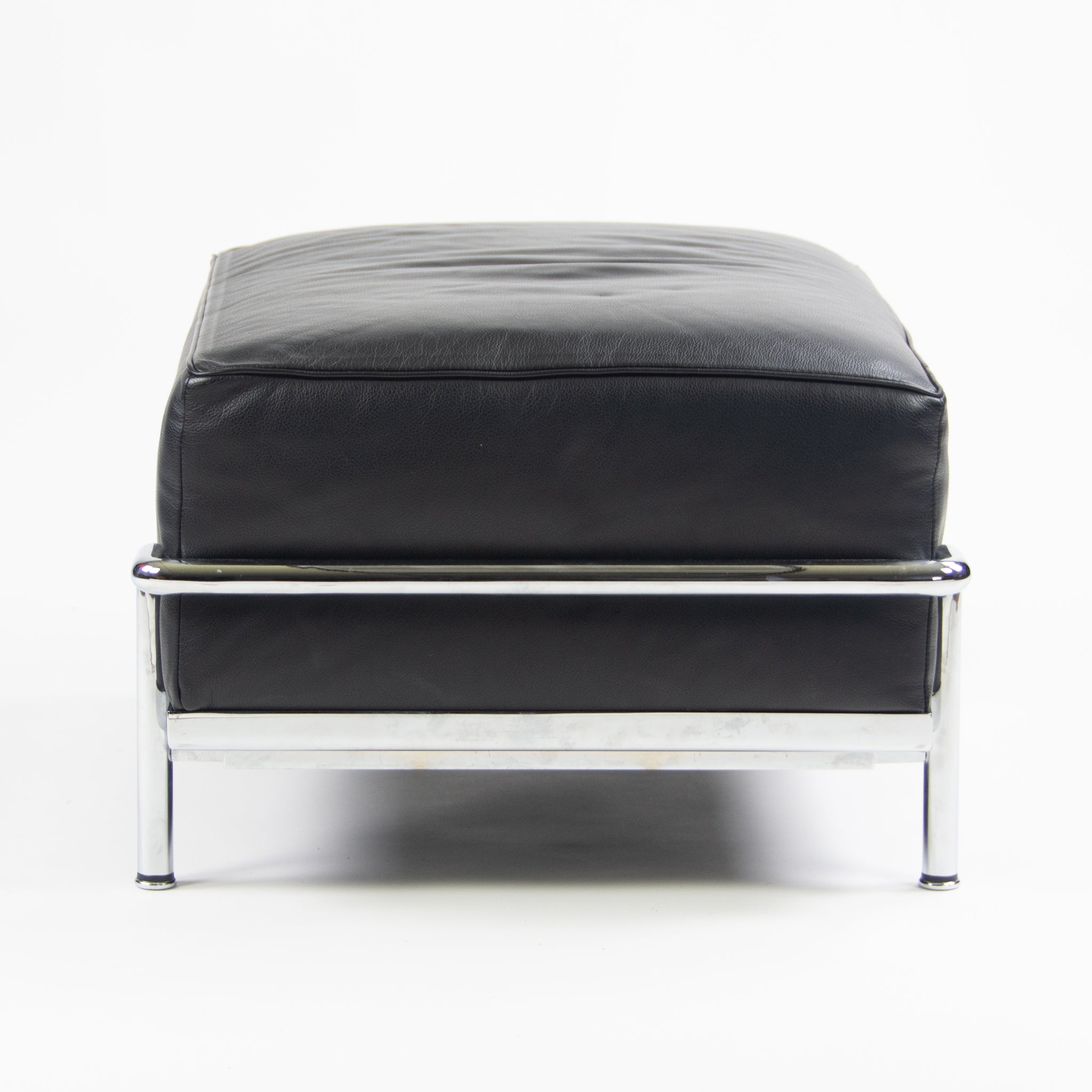 SOLD Cassina Italy Le Corbusier LC2 Petit Modele Ottoman Foot Stool Black Leather