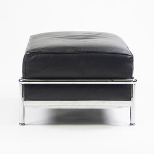 SOLD Cassina Italy Le Corbusier LC2 Petit Modele Ottoman Foot Stool Black Leather