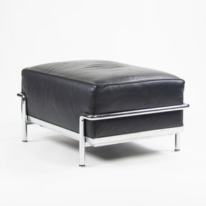 SOLD Cassina Italy Le Corbusier LC2 Petit Modele Ottoman Foot Stool Black Leather