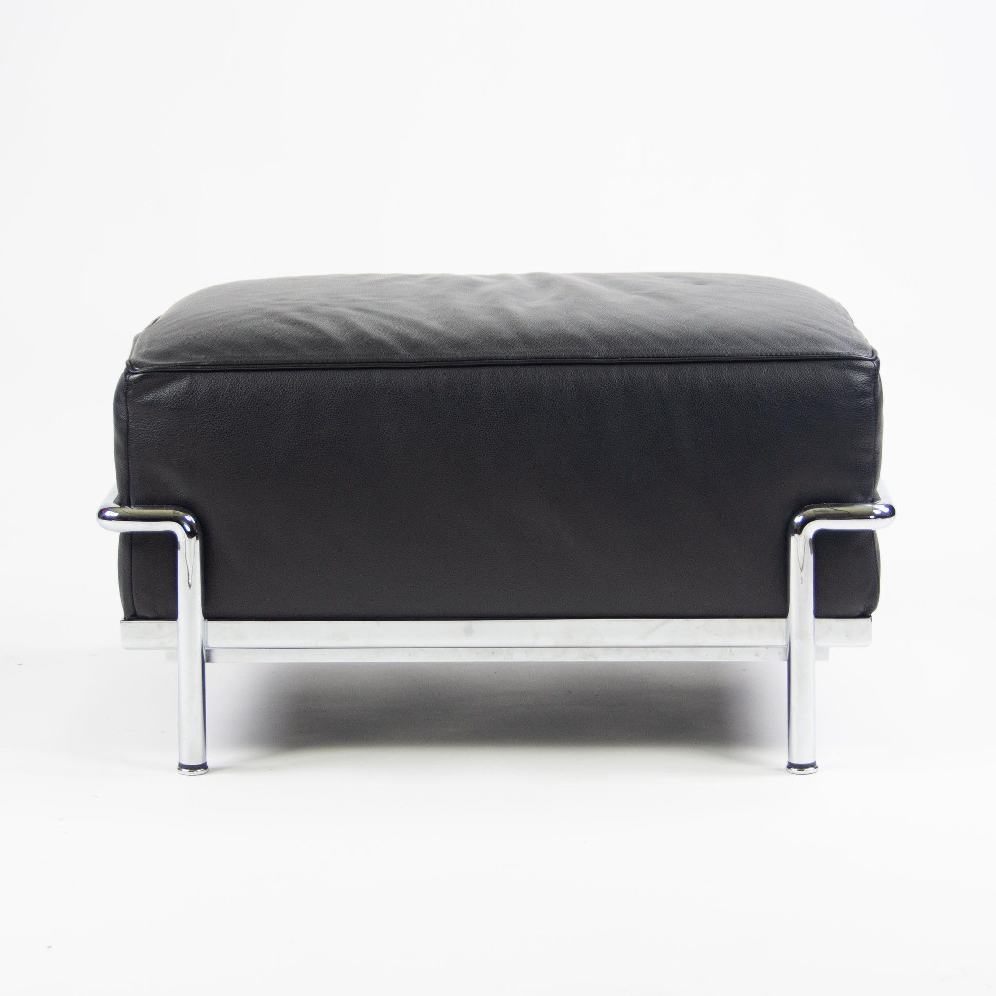 SOLD Cassina Italy Le Corbusier LC2 Petit Modele Ottoman Foot Stool Black Leather