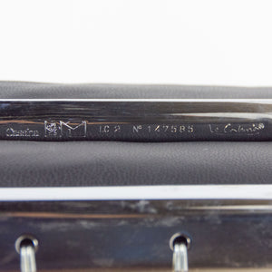 SOLD Cassina Italy Le Corbusier LC2 Petit Modele Ottoman Foot Stool Black Leather