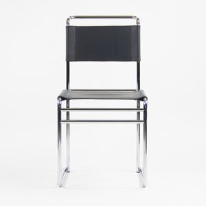 Marcel Breuer B5 Dining Chairs Chrome Leather Bauhaus Tecta Thonet Set of Four