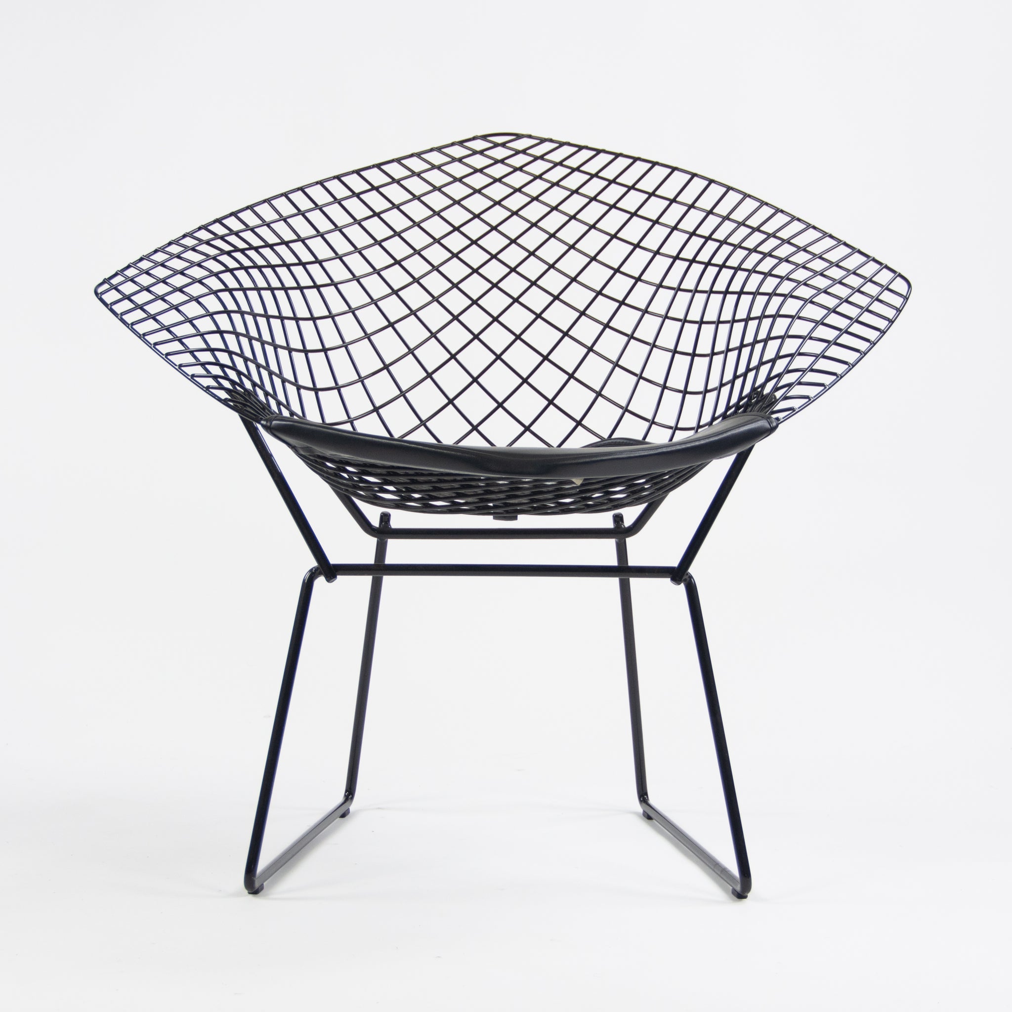 SOLD Knoll International Harry Bertoia Wire Diamond Chairs Black Pair MINT