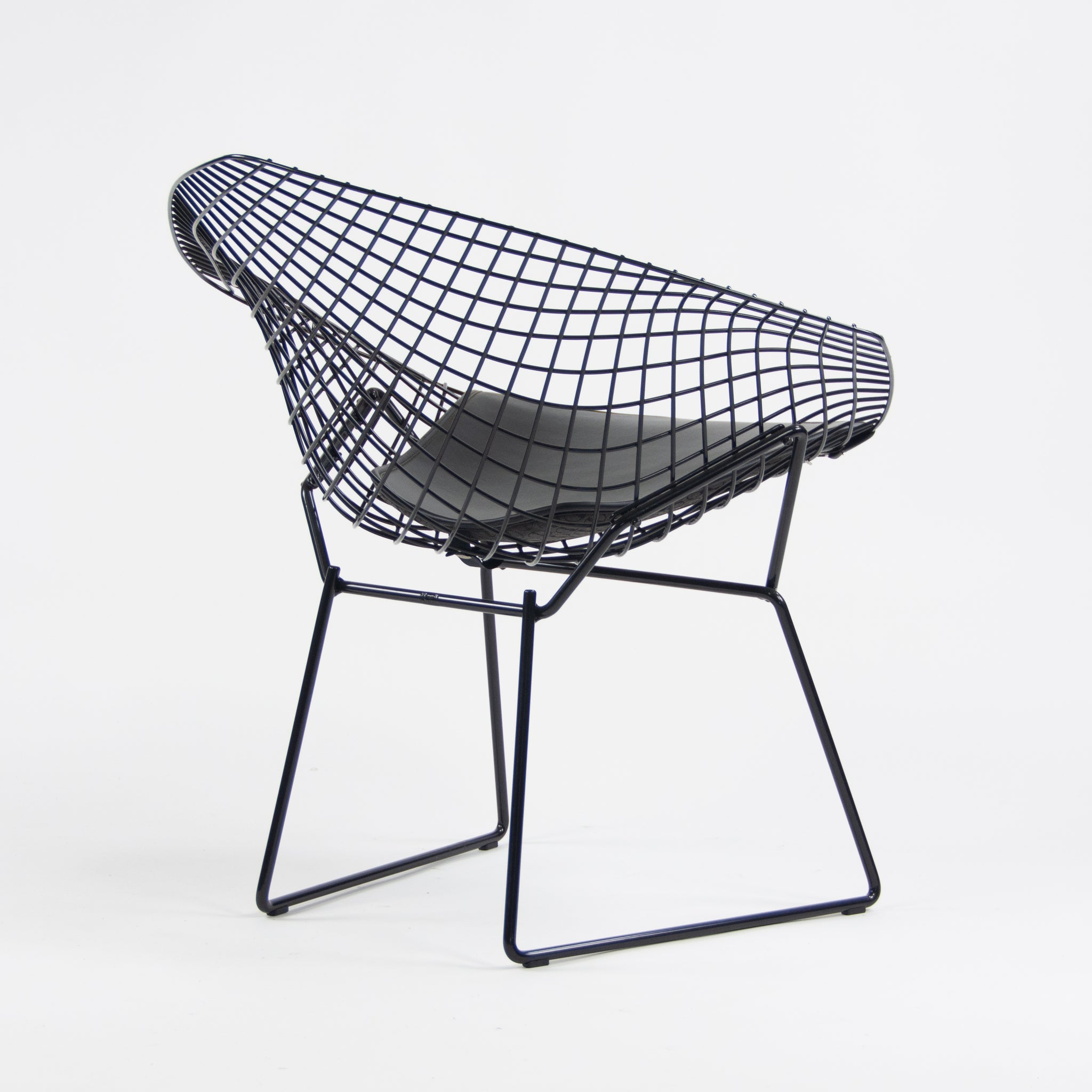 SOLD Knoll International Harry Bertoia Wire Diamond Chairs Black Pair MINT