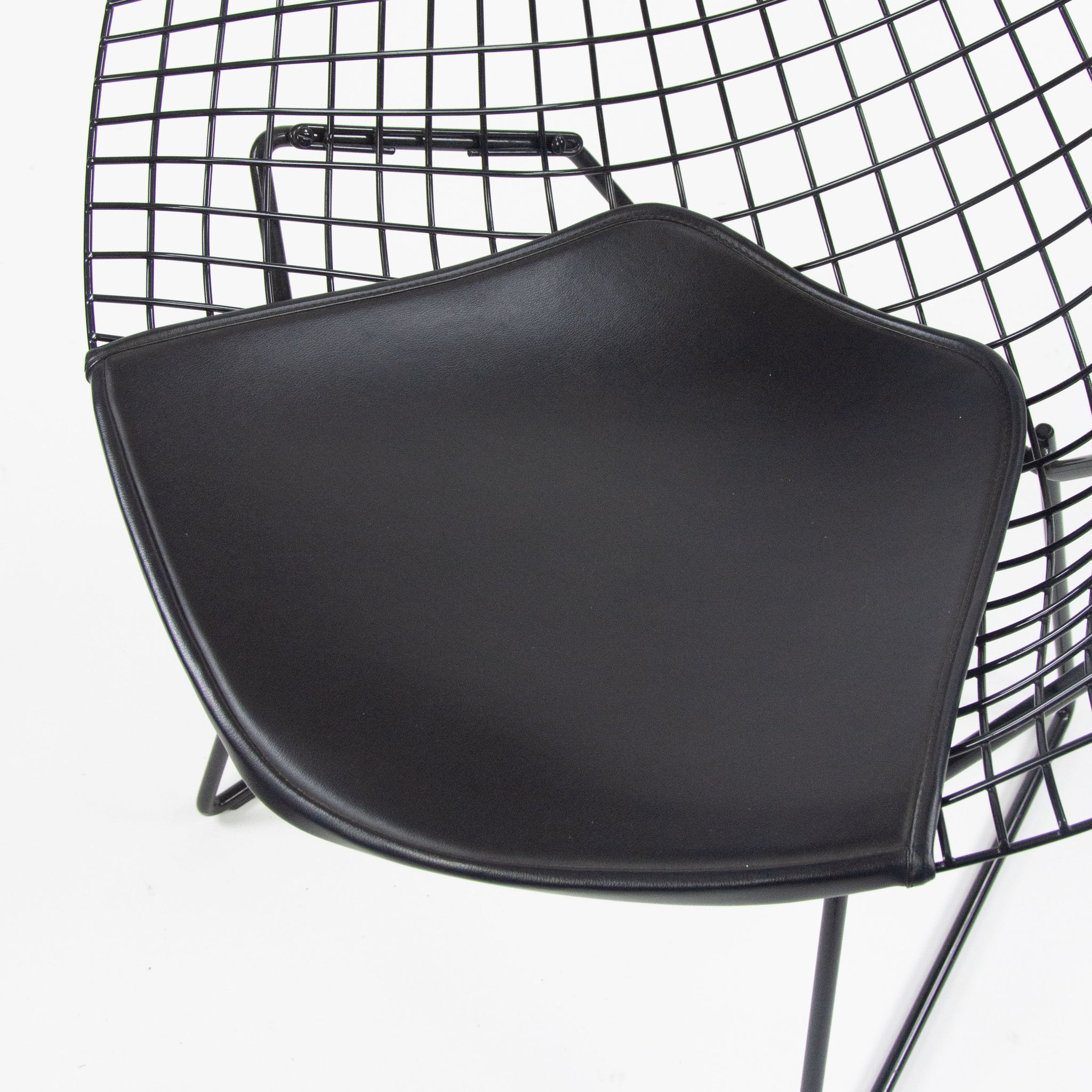 SOLD Knoll International Harry Bertoia Wire Diamond Chairs Black Pair MINT