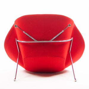 SOLD 2000's Eero Saarinen Womb Chair and Ottoman Knoll Studio Full-Size Red Hopsack