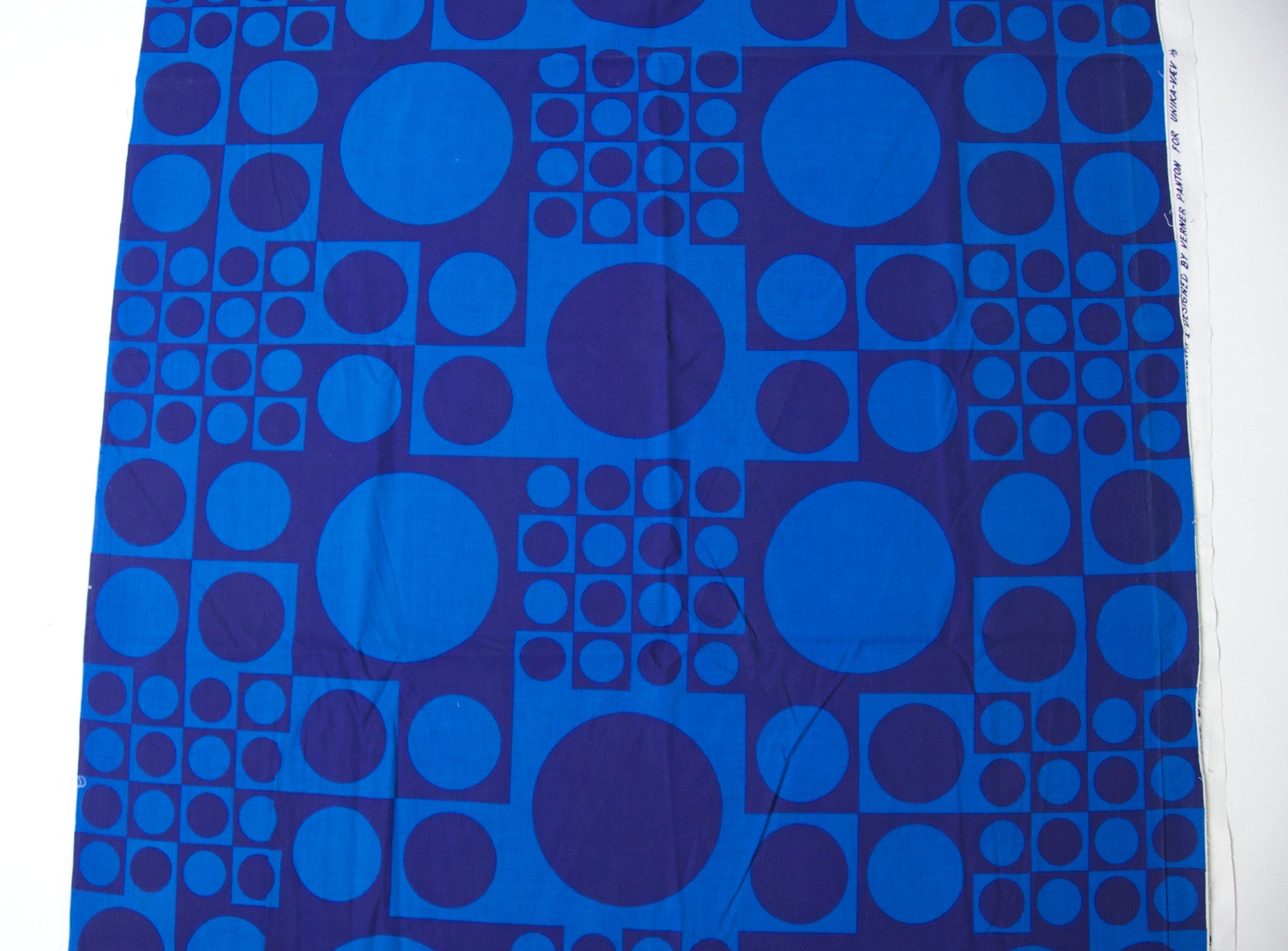 SOLD Verner Panton Blue Geometri Fabric