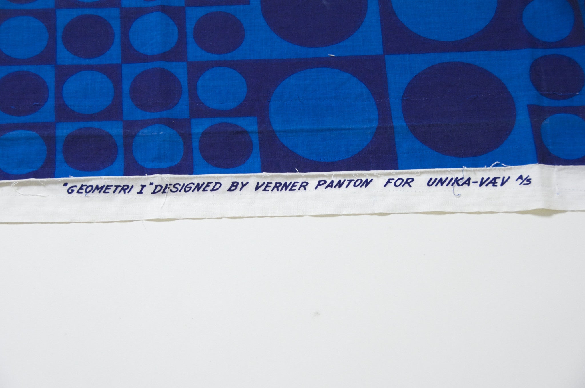 SOLD Verner Panton Blue Geometri Fabric