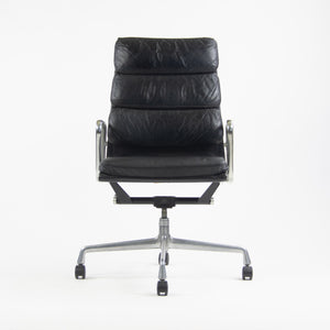 SOLD 1970's Herman Miller Eames Vintage Black High Back Soft Pad Aluminum Group Chair