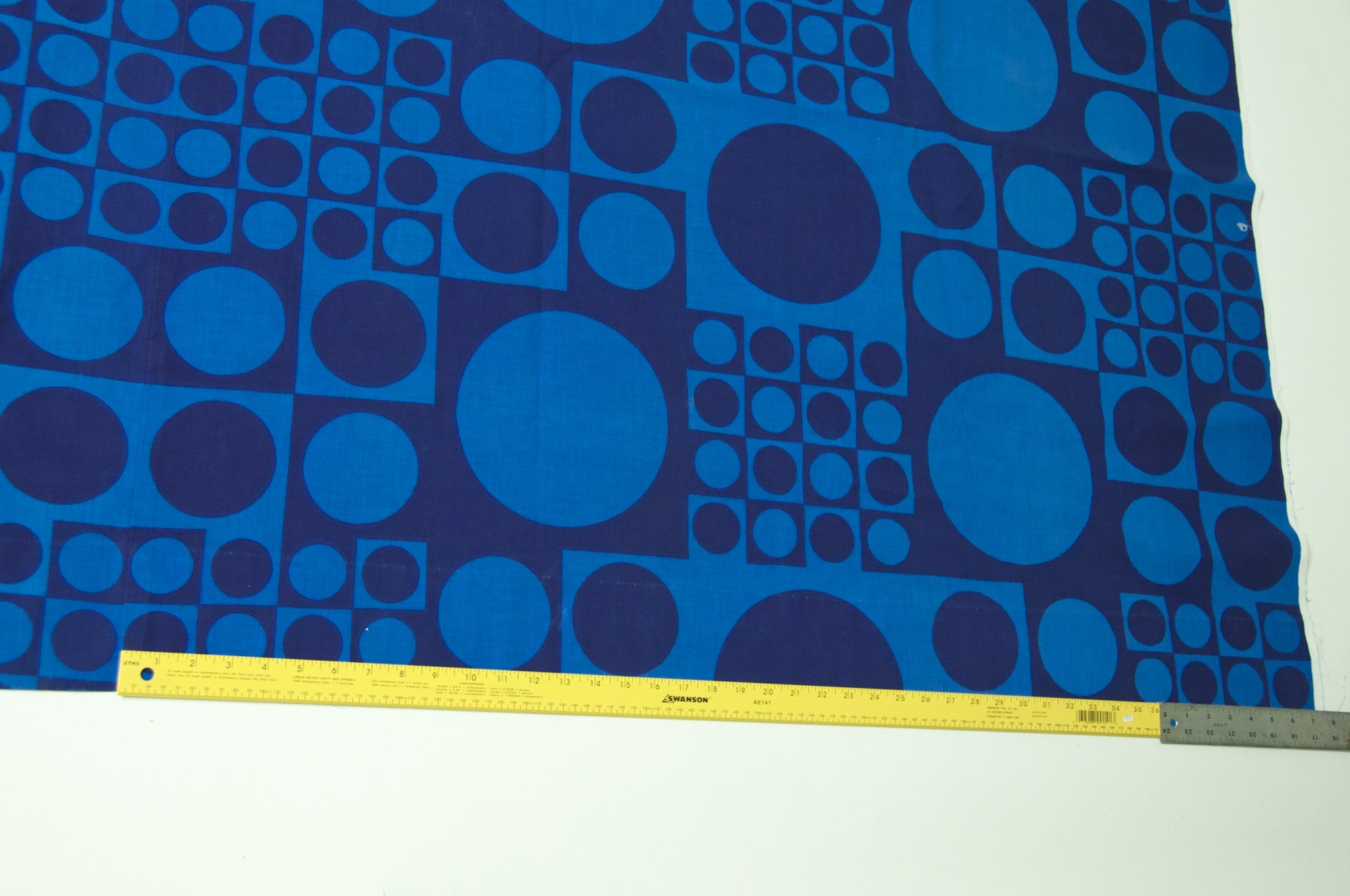 SOLD Verner Panton Blue Geometri Fabric