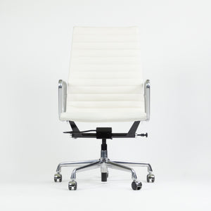 SOLD Eames Herman Miller Leather High Executive Aluminum Group Desk Chair White 2018