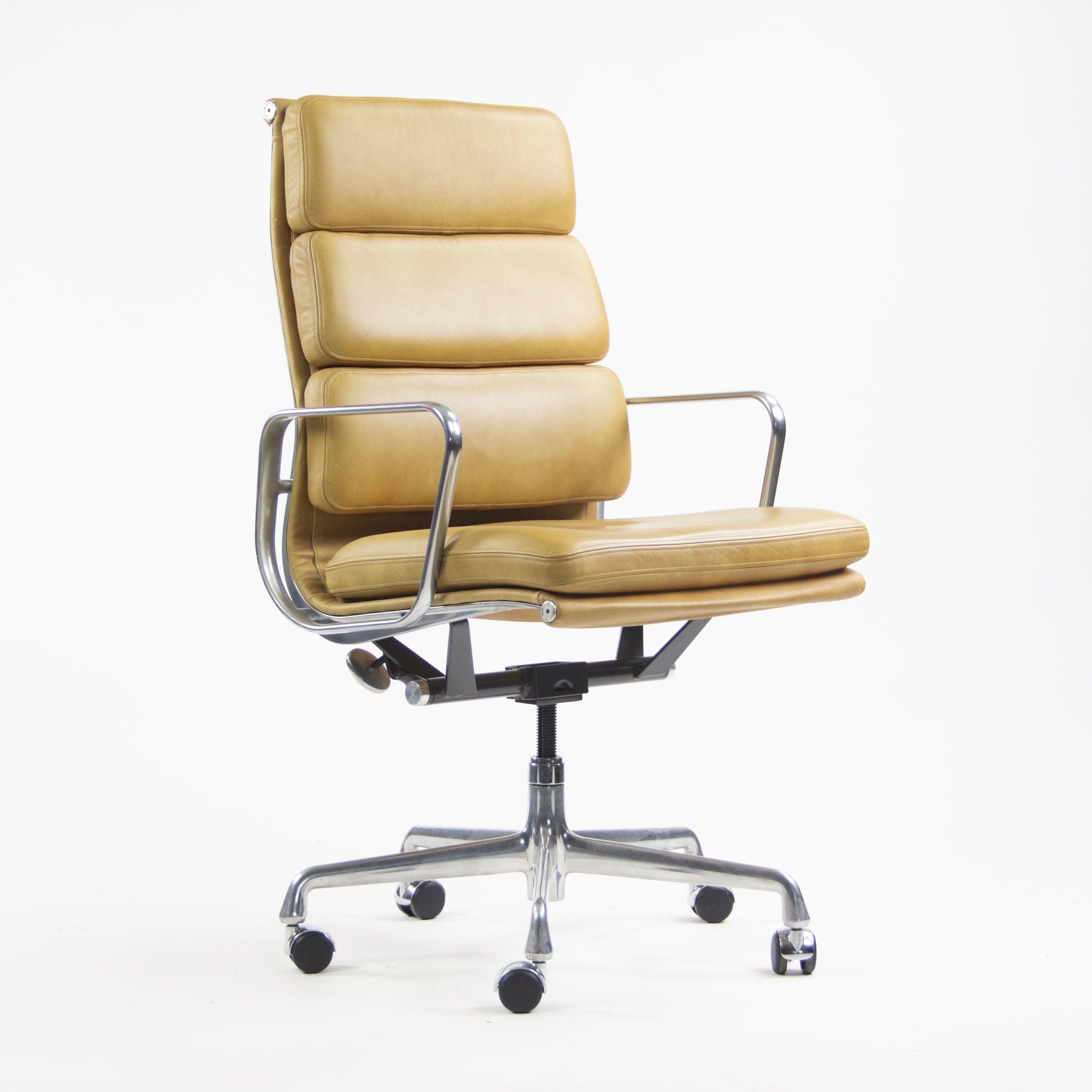 SOLD Herman Miller Eames High Soft Pad Aluminum Executive Desk Chairs 2x Available Tan