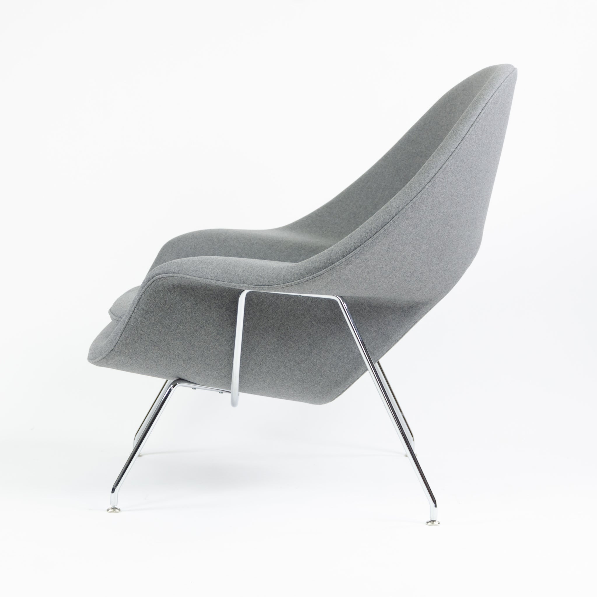 SOLD Brand New Eero Saarinen Womb Chair Knoll International Full-Size Gray Fabric 1x