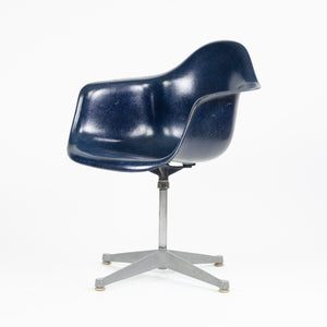 SOLD Herman Miller Eames 1960's Navy Blue Fiberglass Chair Arm Shell Holes Repaired