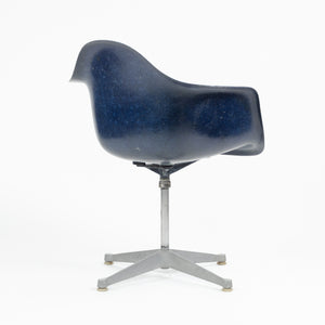 SOLD Herman Miller Eames 1960's Navy Blue Fiberglass Chair Arm Shell Holes Repaired