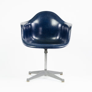 SOLD Herman Miller Eames 1960's Navy Blue Fiberglass Chair Arm Shell Holes Repaired