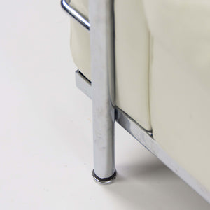 SOLD Cassina Italy Le Corbusier LC2 Petit Modele Two-Seat Sofa White Leather