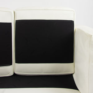 SOLD Cassina Italy Le Corbusier LC2 Petit Modele Two-Seat Sofa White Leather