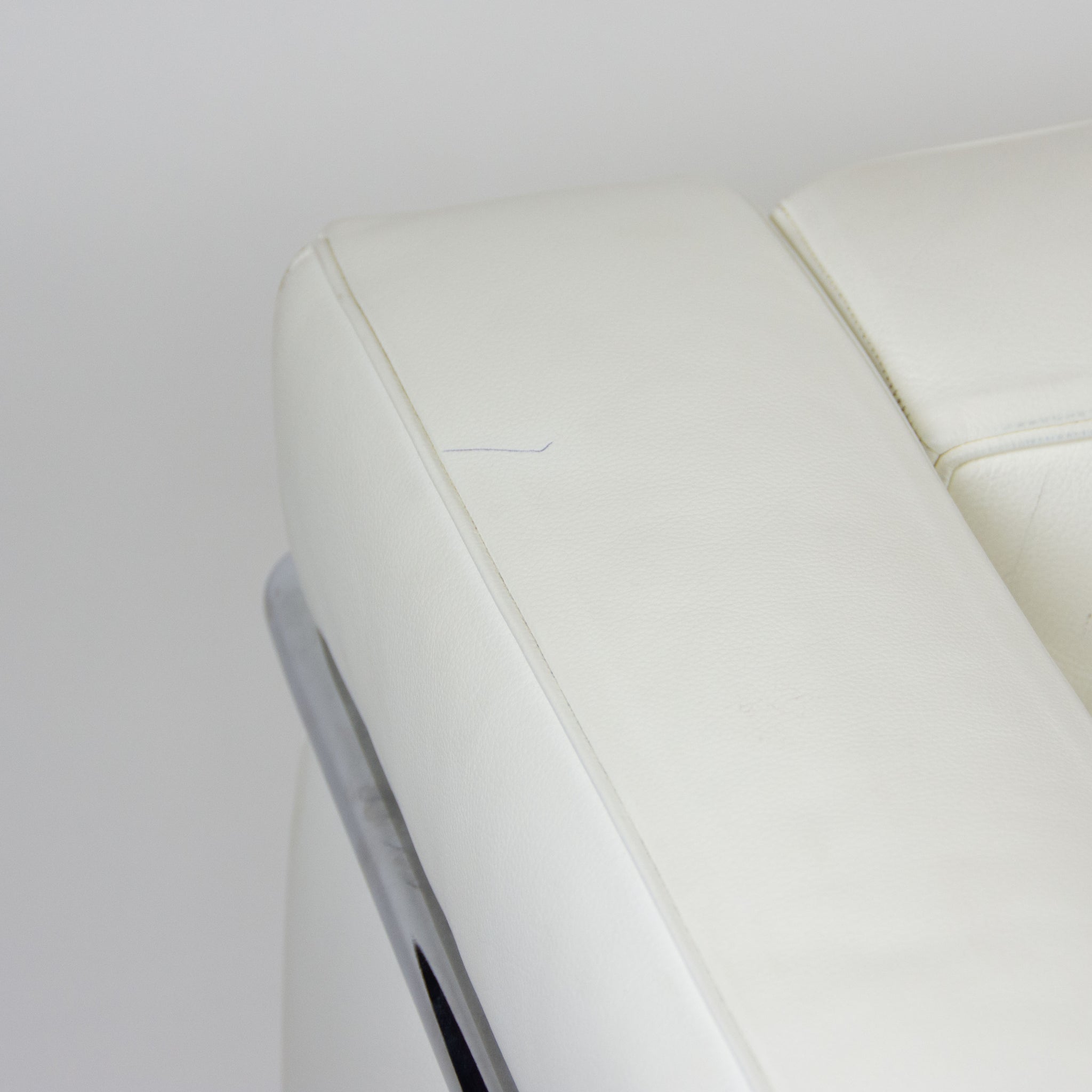 SOLD Cassina Italy Le Corbusier LC2 Petit Modele Three-Seat Sofa White Leather