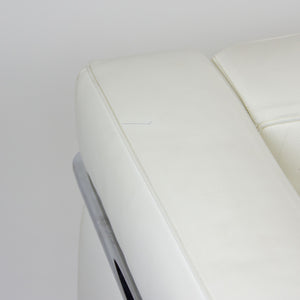 SOLD Cassina Italy Le Corbusier LC2 Petit Modele Three-Seat Sofa White Leather