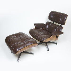 SOLD Brown Eames Lounge Chair With Ottoman with Brazilian Rosewood