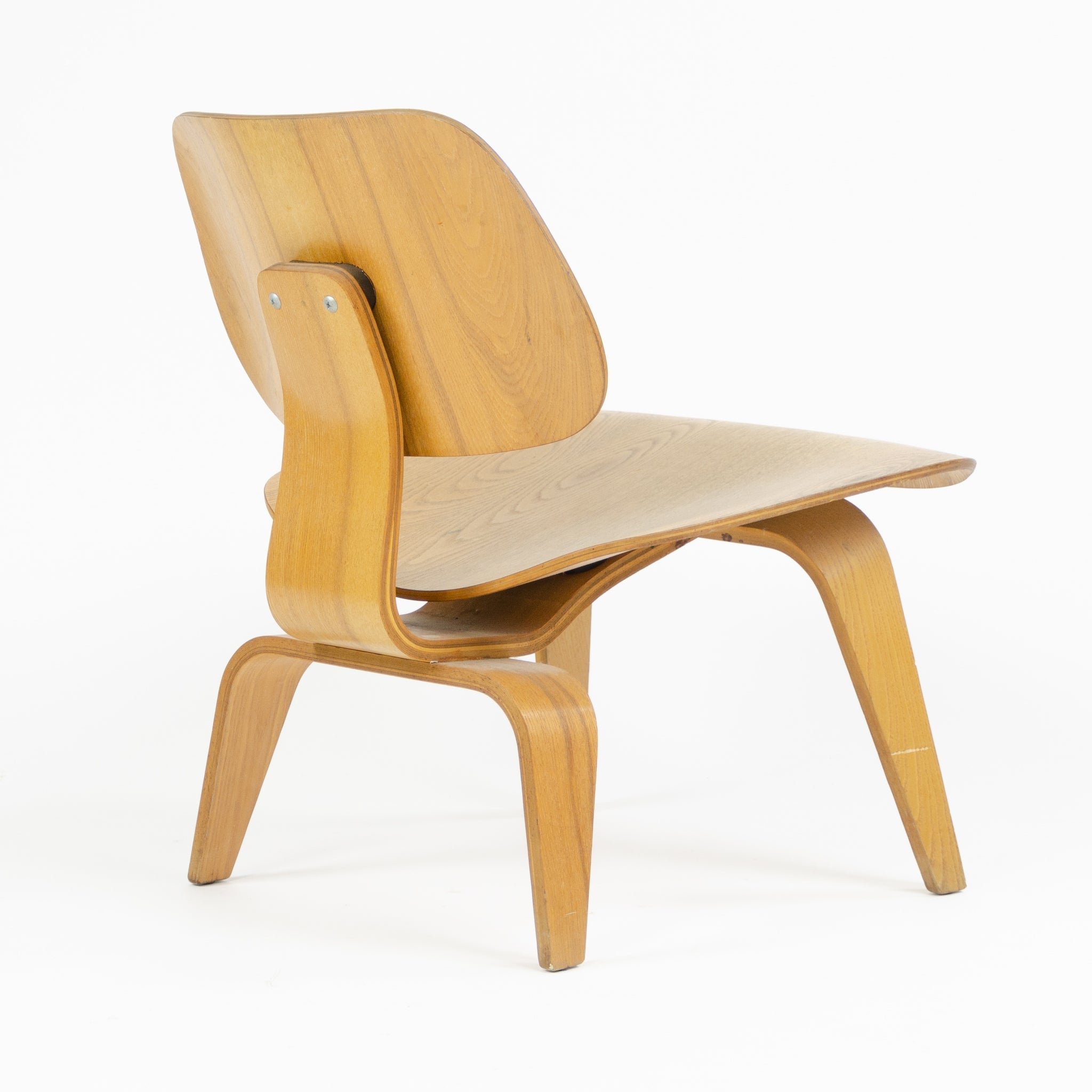 SOLD Eames Herman Miller 1953 LCW Lounge Chair Wood Evans Calico Ash