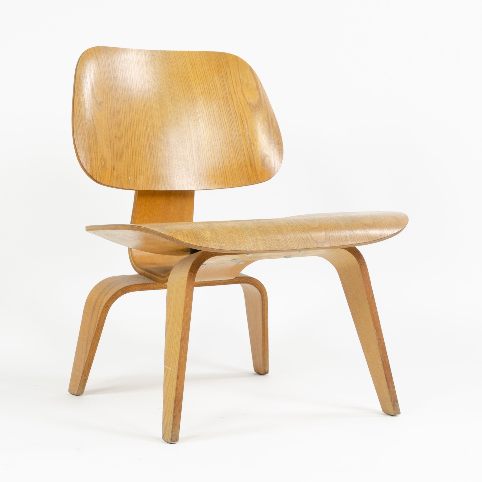 SOLD Eames Herman Miller 1953 LCW Lounge Chair Wood Evans Calico Ash