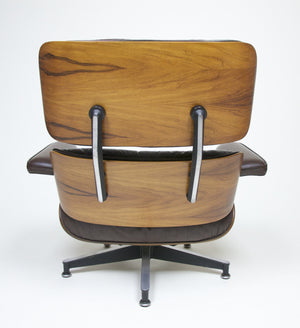 SOLD Brown Eames Lounge Chair With Ottoman with Brazilian Rosewood