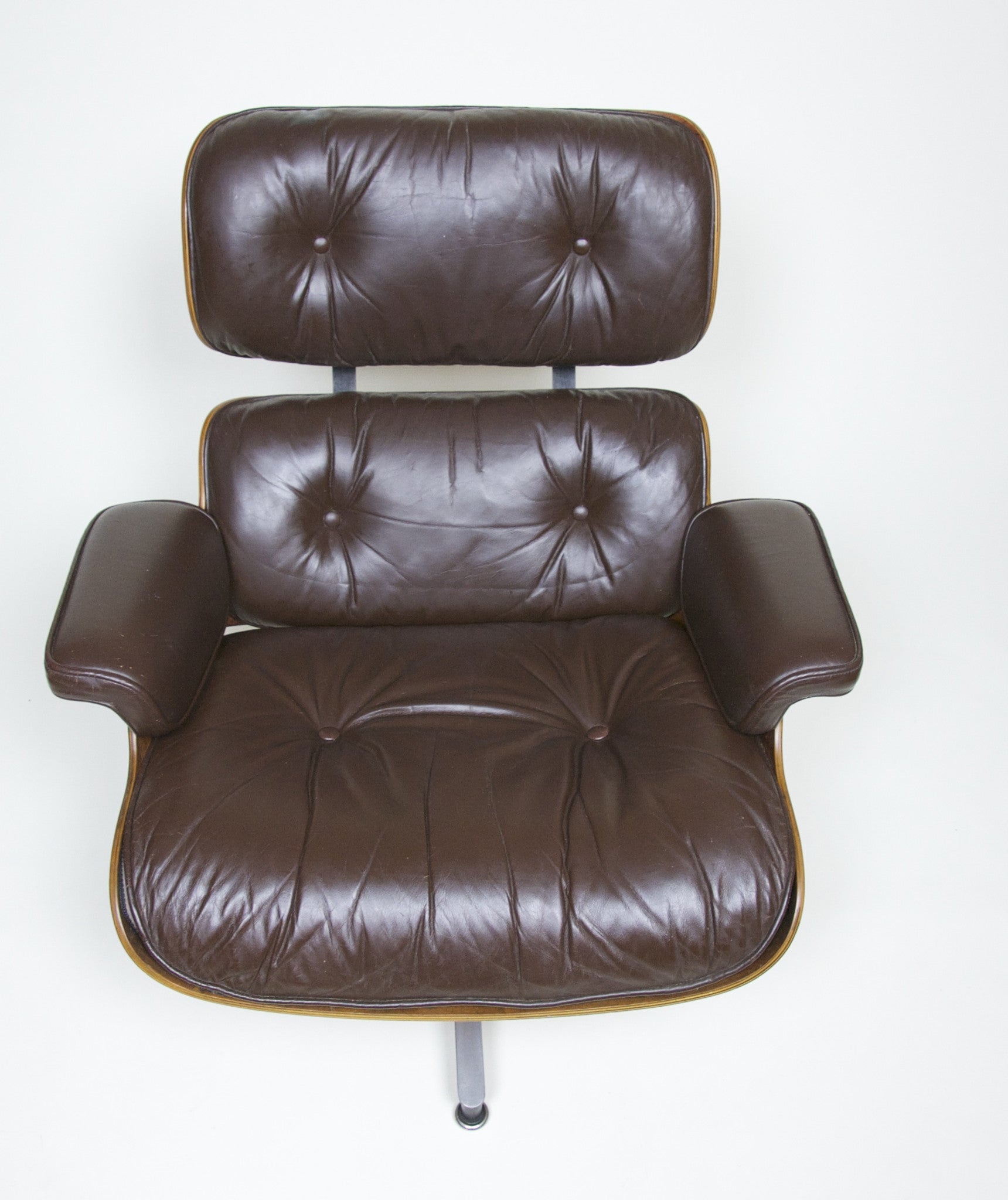 SOLD Brown Eames Lounge Chair With Ottoman with Brazilian Rosewood