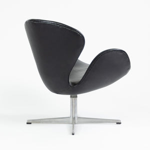 SOLD 1960's Arne Jacobsen Fritz Hansen Denmark Swan Chair Leather Upholstery