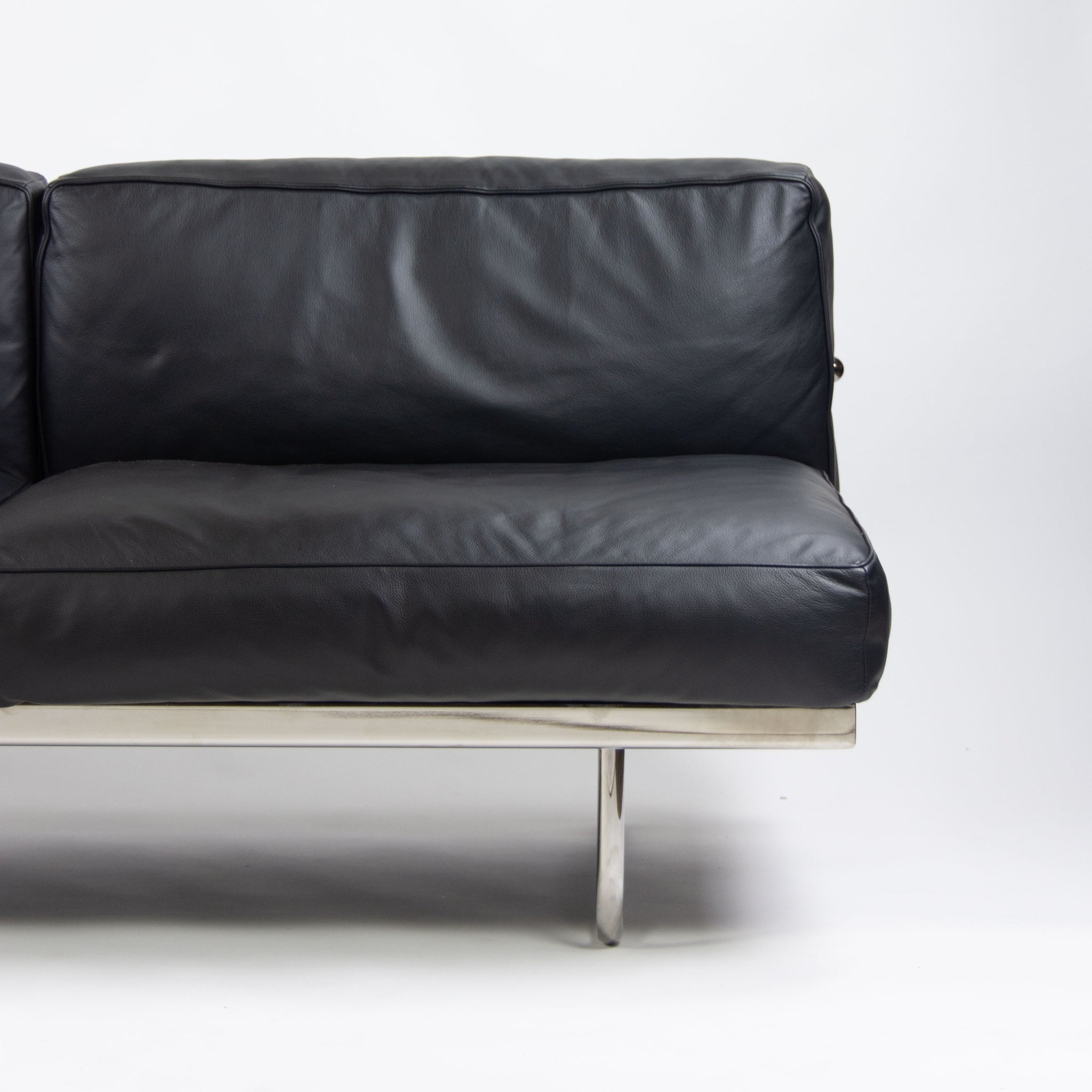 SOLD 2010's Cassina Italy Le Corbusier LC5 Two-Seater Sofa Daybed Black Leather