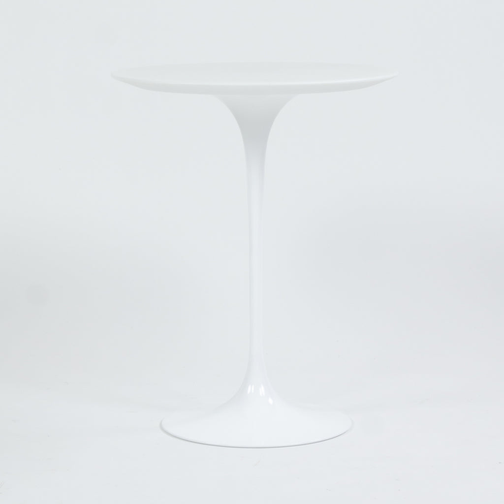 SOLD New Eero Saarinen For Knoll 16 Inch Tulip Side Table Matte White Marble Top 2x