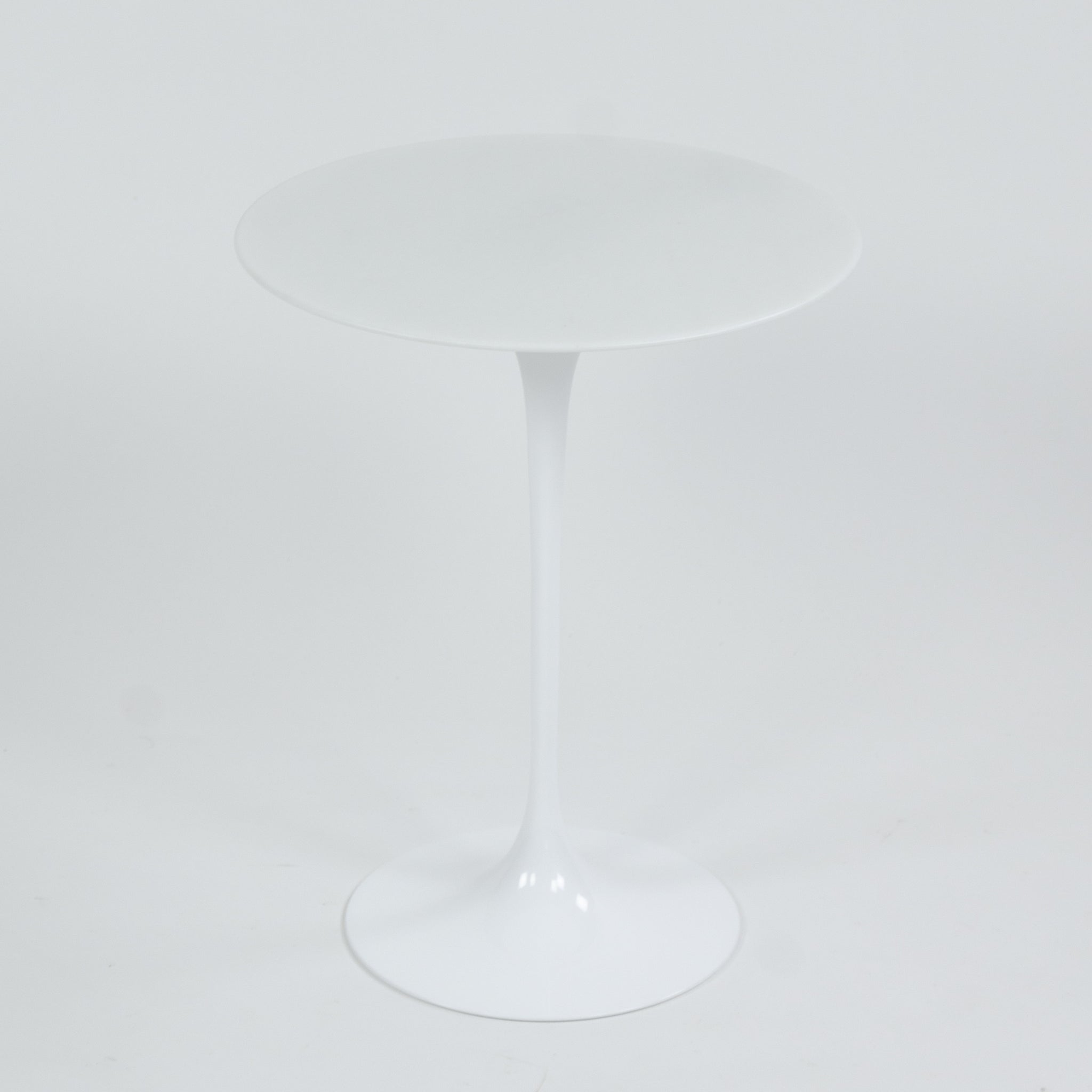 SOLD New Eero Saarinen For Knoll 16 Inch Tulip Side Table Matte White Marble Top 2x