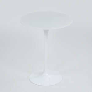 SOLD New Eero Saarinen For Knoll 16 Inch Tulip Side Table Matte White Marble Top 2x