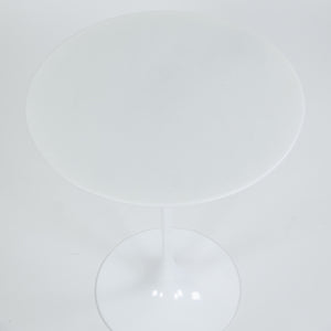 SOLD New Eero Saarinen For Knoll 16 Inch Tulip Side Table Matte White Marble Top 2x