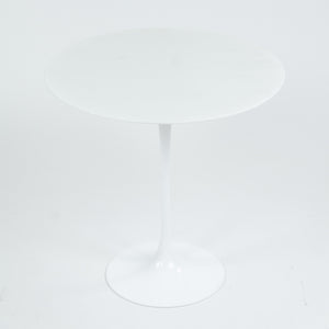 SOLD New Eero Saarinen For Knoll 20 Inch Tulip Side Table Matte White Marble Top 2x