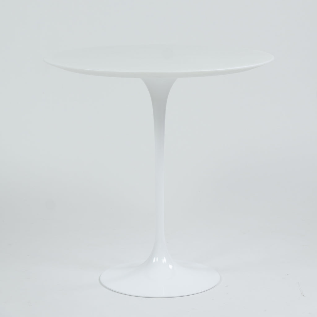 SOLD New Eero Saarinen For Knoll 20 Inch Tulip Side Table Matte White Marble Top 2x
