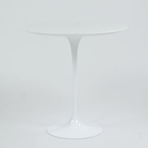 SOLD New Eero Saarinen For Knoll 20 Inch Tulip Side Table Matte White Marble Top 2x