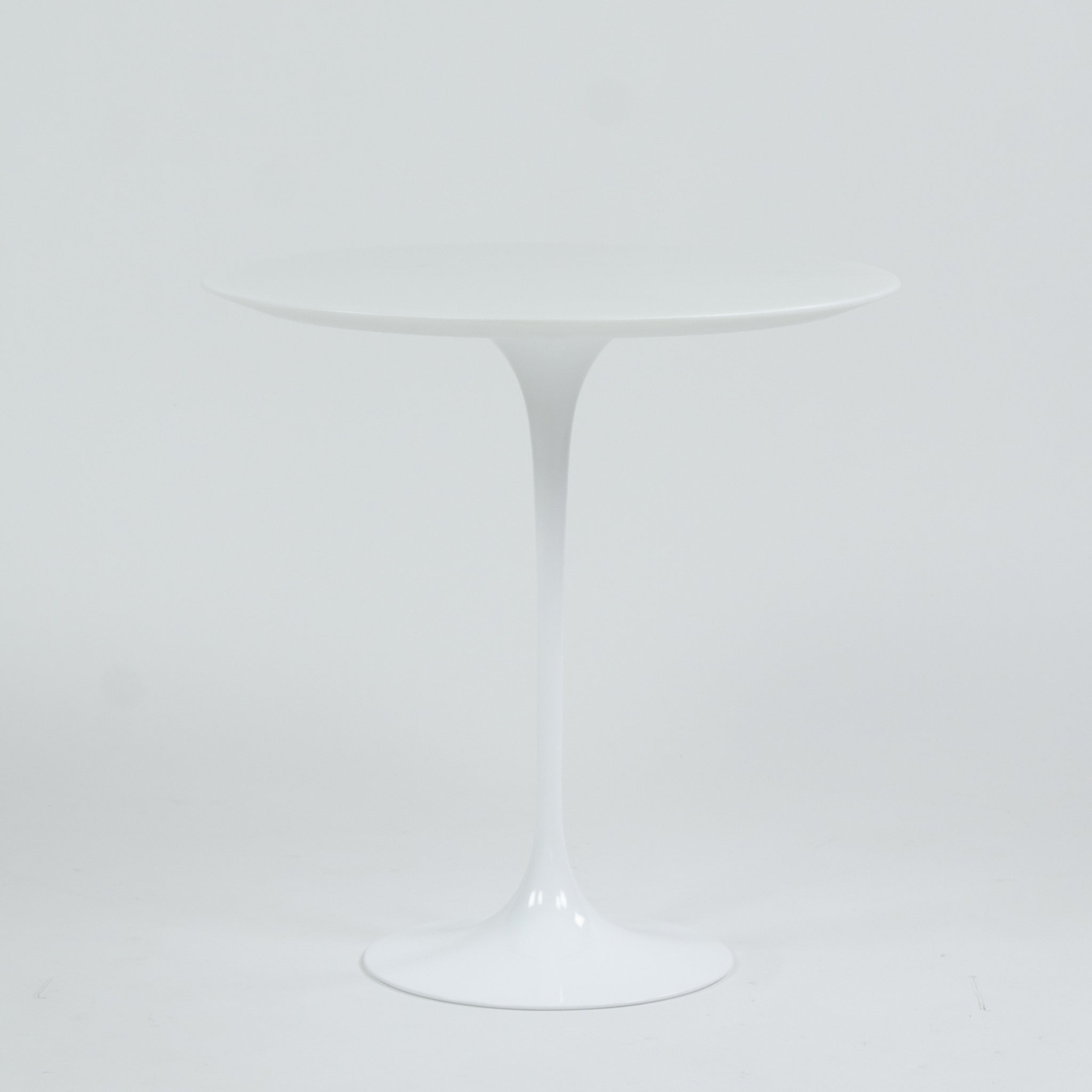 SOLD New Eero Saarinen For Knoll 20 Inch Tulip Side Table Matte White Marble Top 2x