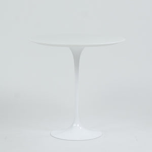 SOLD New Eero Saarinen For Knoll 20 Inch Tulip Side Table Matte White Marble Top 2x